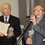 15.11.2019 Krasocin. XIII Ogólnopolski Konkurs Poetycki im. Feliksa Raka. Na zdjęciu Tadeusz Stolarski - regionalista, Stanisław Nyczaj - prezes oddziału kieleckiego Związku Literatów Polskich / Krzysztof Bujnowicz / Radio Kielce