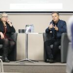 Kielce. 26.11.2019. Promocja książki Maryli Ścibor-Marchockiej „Sprawiedliwi" (26.11.2019). Na zdjęciu (od lewej): Maryla Ścibor-Marchocka - autorka książki, Marek Jończyk - historyk IPN / Wiktor Taszłow / Radio Kielce