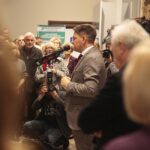 Kielce. 26.11.2019. Wystawa czasowa "Strach" w Dawnym Pałacu Biskupów Krakowskich w Kielcach. Przemawia Robert Kotowski - dyrektor Muzeum Narodowego w Kielcach / Wiktor Taszłow / Radio Kielce