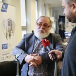 Kielce. 27.11.2019. GIS DAY na Politechnice Świętokrzyskiej. Na zdjęciu (z lewej): Jacek Grzybała - wykładowca Politechniki Świętokrzyskiej / Wiktor Taszłow