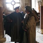 Wąchock. 06.11.2019. Plan zdjęciowy serialu filmowego "Korona Królów" / Wiktor Taszłow / Radio Kielce