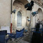 Wąchock. 06.11.2019. Plan zdjęciowy serialu filmowego "Korona Królów" / Wiktor Taszłow / Radio Kielce