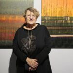 Kielce. 07.11.2019. Wernisaż wystawy malarstwa Marii Maryli Wierzbowskiej "Pejzaże Wewnętrzne" . Na zdjęciu Maria Maryla Wierzbowska / Wiktor Taszłow / Radio Kielce