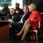 14.11.2019 Chęciny. Jubileusz 50-lecia filmu „Pan Wołodyjowski”.  Na zdjęciu: Jan Nowicki - aktor, Magdalena Zawadzka - aktorka, Daniel Olbrychski - aktor / Wiktor Taszłow / Radio Kielce