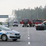 18.11.2019. Skarżysko-Kamienna. Ćwiczenia Państwowej Straży Pożarnej na trasie S7 / Wiktor Taszłow / Radio Kielce