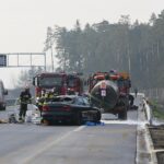 18.11.2019. Skarżysko-Kamienna. Ćwiczenia Państwowej Straży Pożarnej na trasie S7 / Wiktor Taszłow / Radio Kielce