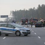 18.11.2019. Skarżysko-Kamienna. Ćwiczenia Państwowej Straży Pożarnej na trasie S7 / Wiktor Taszłow / Radio Kielce