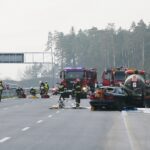 18.11.2019. Skarżysko-Kamienna. Ćwiczenia Państwowej Straży Pożarnej na trasie S7 / Wiktor Taszłow / Radio Kielce