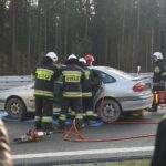 18.11.2019. Skarżysko-Kamienna. Ćwiczenia Państwowej Straży Pożarnej na trasie S7 / Wiktor Taszłow / Radio Kielce