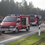 18.11.2019. Skarżysko-Kamienna. Ćwiczenia Państwowej Straży Pożarnej na trasie S7 / Wiktor Taszłow / Radio Kielce