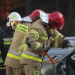 18.11.2019. Skarżysko-Kamienna. Ćwiczenia Państwowej Straży Pożarnej na trasie S7 / Wiktor Taszłow / Radio Kielce