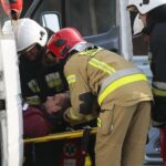 18.11.2019. Skarżysko-Kamienna. Ćwiczenia Państwowej Straży Pożarnej na trasie S7 / Wiktor Taszłow / Radio Kielce