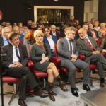 Kielce. 10.11.2019. Monodram. "Melduje Tobie, Polsko. Rotmistrz Pilecki". Na zdjęciu (od lewej): Leszek Bukowski - delegatura IPN w Kielcach, Dorota Koczwańska-Kalita - naczelnik kieleckiej delegatury IPN, Krzysztof Słoń - senator, prof. Adam Massalski / Wiktor Taszłow / Radio Kielce