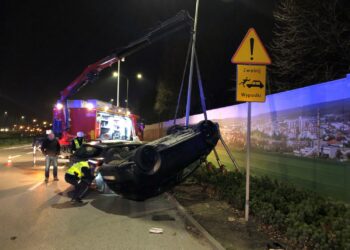 17.11.2019 Kielce. Wypadek na Alei Solidarności / Jarosław Kubalski / Radio Kielce