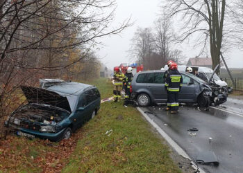 15.11.2019. Tychów. Zderzenie pięciu samochodów / KP PSP Starachowice