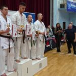 07.12.2019. Kielce. Świętokrzyska Liga Karate Koronea Cup. Na zdjęciu (od lewej): Jacek Kowalczyk - Busko-Zdrój, II miejsce i Dominik Kasza - Włoszczowa, zwycięzca kategorii / Kamil Król / Radio Kielce