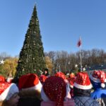 05.12.2019. Końskie. Zapalenie lampek na choince przed siedzibą urzędu miasta / Magdalena Galas-Klusek / Radio Kielce