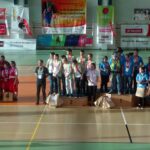 01.12.2019 Kielce. Zakończenie XI Ogólnopolskiego Turnieju Koszykówki Olimpiad Specjalnych. Na zdjęciu: marszałek Andrzej Bętkowski (pierwszy od prawej) i senator Krzysztof Słoń (drugi od prawej) / Ewa Pociejowska-Gawęda / Radio Kielce