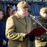 14.12.2019 Włoszczowa. Przysięga 10. Świętokrzyskiej Brygady Obrony Terytorialnej. Przemawia: płk. Grzegorz Motak - dowódca 10. Świętokrzyskiej Brygady Obrony Terytorialnej / Ewa Pociejowska-Gawęda / Radio Kielce