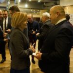 14.12.2019. Kielce. Spotkanie wigilijne Polskiego Związku Bokserskiego. Na zdjęciu: Anna Krupka - wiceminister sportu i turystyki i Grzegorz Nowaczek - prezes Polskiego Związku Bokserskiego / Kamil Król / Radio Kielce