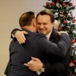 16.12.2019. Kielce. Wigilia u wojewody świętokrzyskiego. Na zdjęciu (od lewej): Marek Kwitek - poseł PiS i Dominik Tarczyński - poseł PiS / Piotr Kwaśniewski / Radio Kielce