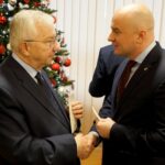 16.12.2019. Kielce. Wigilia u wojewody świętokrzyskiego. Na zdjęciu (od lewej): Krzysztof Lipiec - lider świętokrzyskiego PiS i Rafał Nowak - wicewojewoda świętokrzyski / Piotr Kwaśniewski / Radio Kielce