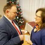 16.12.2019. Kielce. Wigilia u wojewody świętokrzyskiego. Na zdjęciu (od lewej): Marek Kwitek - poseł PiS i Agata Wojtyszek - poseł PiS / Piotr Kwaśniewski / Radio Kielce