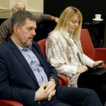 22.12.2019. Kielce. Studio Polityczne Radia Kielce. Na zdjęciu (od lewej): Jarosław Karyś - wiceprzewodniczący Rady Miasta Kielce i Małgorzata Pruś - dyrektor biura poselskiego Krzysztofa Lipca / Piotr Kwaśniewski / Radio Kielce