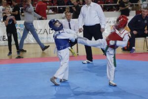 21.12.2019. Ostrowiec Świętokrzyski. Świętokrzyska Międzynarodowa Olimpiada Taekwondo / Maciej Makuła / Radio Kielce