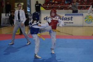 21.12.2019. Ostrowiec Świętokrzyski. Świętokrzyska Międzynarodowa Olimpiada Taekwondo / Maciej Makuła / Radio Kielce