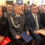 14.12.2019 Sandomierz. Jubileusz 50-lecia świętokrzyskiego WOPR. Na zdjęciu (od lewej): Grzegorz Rajca - zastępca świętokrzyskiego komendanta wojewódzkiego PSP, Artur Bielecki - zastępca komendanta wojewódzkiego policji w Kielcach, Marcin Piwnik - starosta sandomierski i Marek Jońca - członek zarządu województwa / Grażyna Szlęzak-Wójcik / Radio Kielce