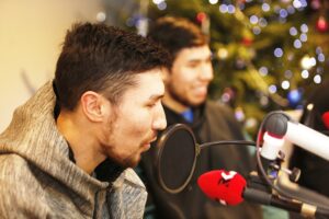11.12.2019 Radio Kielce. Akcja "Choinka pod choinkę". Alex i Daniel Dujszebajewowie / Jarosław Kubalski / Radio Kielce