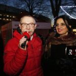 20.12.2019 Kielce. Ogród Radia Kielce. Choinki dla słuchaczy. Wójt Masłowa Tomasz Lato i Magdalena Sitek - Radio Kielce / Jarosław Kubalski / Radio Kielce