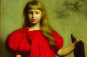 Józef Pankiewicz - Dziewczynka w czerwonej sukience