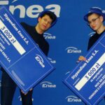 13.12.2019. Połaniec. Rozstrzygnięcie Ogólnopolskiego Konkursu „Moc na Start”. Na zdjęciu: Mieszko Trytek  i Piotr Moryto / Zespół Szkół w Połańcu