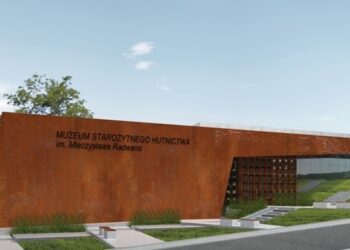 Wizualizacja nowego budynku Muzeum Starożytnego Hutnictwa w Nowej Słupi / Urząd Miasta i Gminy w Nowej Słupi
