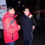 18.12.2019 Ostrowiec. Choinki dla słuchaczy Radia Kielce. Na zdjęciu (od lewej): Robert Szumielewicz - Radio Kielce i Jarosław Górczyński - prezydent Ostrowca / Emilia Sitarska / Radio Kielce
