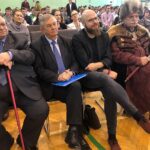 11.12.2019. Sandomierz. Zespół Szkół Centrum Kształcenia Rolniczego. Dzień Patrona Szkoły. Na zdjęciu (od lewej): Andrzej Sarwa - pisarz, dr Janusz Suszyna, dr Dominik Płaza - dyrektor Muzeum Okręgowego w Sandomierzu, Karol Bury - kasztelan Chorągwi Rycerstwa Ziemi Sandomierskiej / Grażyna Szlęzak-Wójcik / Radio Kielce