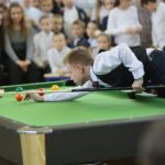 04.12.2019 Kielce. Otwarcie ośrodka szkolenia bilardowego w SP nr 1 na Bocianku. Na zdjęciu: Wiktor Wicha - uczeń / Wiktor Taszłow / Radio Kielce