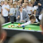 04.12.2019 Kielce. Otwarcie ośrodka szkolenia bilardowego w SP nr 1 na Bocianku. Na zdjęciu: Wiktor Wicha - uczeń / Wiktor Taszłow / Radio Kielce