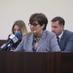 Kielce. 05.12.2019. Sesja Rady Miasta. Na zdjęciu (od lewej): Joanna Winiarska - wiceprzewodnicząca Rady Miasta, Danuta Papaj – wiceprezydent Kielc, Kamil Suchański - przewodniczący Rady Miasta / Wiktor Taszłow / Radio Kielce