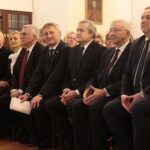 11.12.2019 Sandomierz. Od lewej: Marek Jońca - członek zarządu województwa, Renata Janik - wicemarszałek, Andrzej Bętkowski - marszałek,  Zbigniew Koniusz - wojewoda, Piotr Gliński - wicepremier, Krzysztof Lipiec - poseł i Marek Kwitek - poseł / Wiktor Taszlow / Radio Kielce