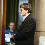 Kielce. 12.12.2019. Spotkanie z Krzysztofem Kasprzykiem współzałożycielem i działaczem Niezależnego Zrzeszenia Studentów w Wyższej Szkole Pedagogicznej w Kielcach. Na zdjęciu: Na zdjęciu: Krzysztof Kasprzyk / Wiktor Taszłow / Radio Kielce