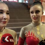 14.12.2019 Sandomierz. Międzynarodowe zawody Grand Prix w fitness gimnastycznym. Na zdjęciu: Sara i Maria - zawodniczki z Sandomierza / Grażyna Szlęzak-Wójcik / Radio Kielce