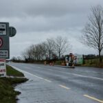 29.01.2020. Granica między Irlandią Północną a Republiką Irlandii - znak drogowy z częściowo zamalowanym napisem "Witamy w Irlandii Północnej". / Włodzimierz Batóg / Radio Kielce