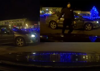 Film z incydentu, do którego doszło w nocy z 30 na 31 grudnia 2019 roku na Palcu Kościuszki w Jędrzejowie opublikowano w Internecie / YouTube