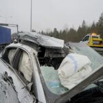 22.01.2020. Wiśniówka. Karambol na trasie S7 / Piotr Kwaśniewski / Radio Kielce