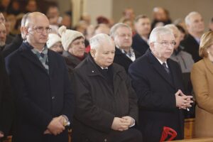 Na zdjęciu (od lewej): Piotr Wawrzyk - poseł PiS, Jarosław Kaczyński - prezes PiS, Krzysztof Lipiec - poseł PiS / Jarosław Kubalski / Radio Kielce