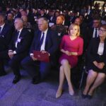 03.09.2019. Kielce. Inauguracja 27. Międzynarodowego Przemysłu Obronnego. Na zdjęciu (od lewej): Agata Wojtyszek - wojewoda świętokrzyski. Bogdan Wenta - prezydent Kielc, Andrzej Bętkowski - marszałek województwa, Marek Suski - szef gabinetu politycznego premiera, Anna Krupka - wiceminister sportu i turystyki, Maria Zuba - poseł / Jarosław Kubalski / Radio Kielce