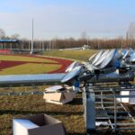 08.01.2020 Busko-Zdrój. Modernizacja stadionu miejskiego / Marta Gajda / Radio Kielce